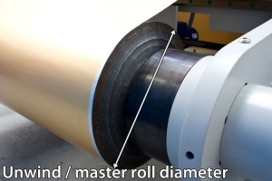 Unwind Diameter on a Slitter